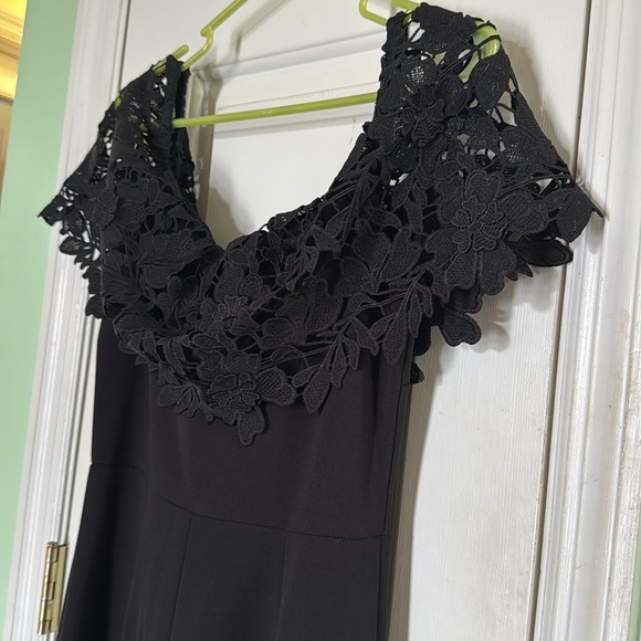 Valentine Black Lace Detail Trouser Jumpsuit Classic Beauty Runs Small Size L - Picture 7 of 9